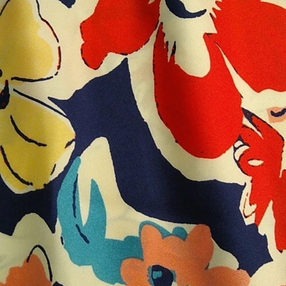 SKIES ARE BLUE LIGHT FLOWY COLORFUL FLORAL SIDE ZIP FLAT ELASTIC WAIST SKIRT - Picture 6 of 7